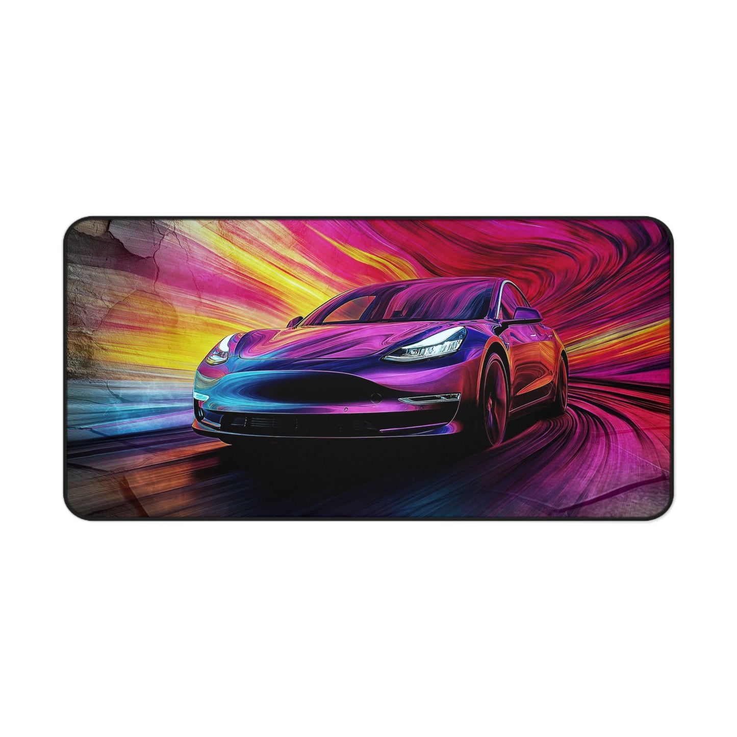 Speeding Car Desk Mat, Office Desk Decor, Mouse Pad Table Protector, Desk Pad for Home Office, Gift for Car Enthusiasts.