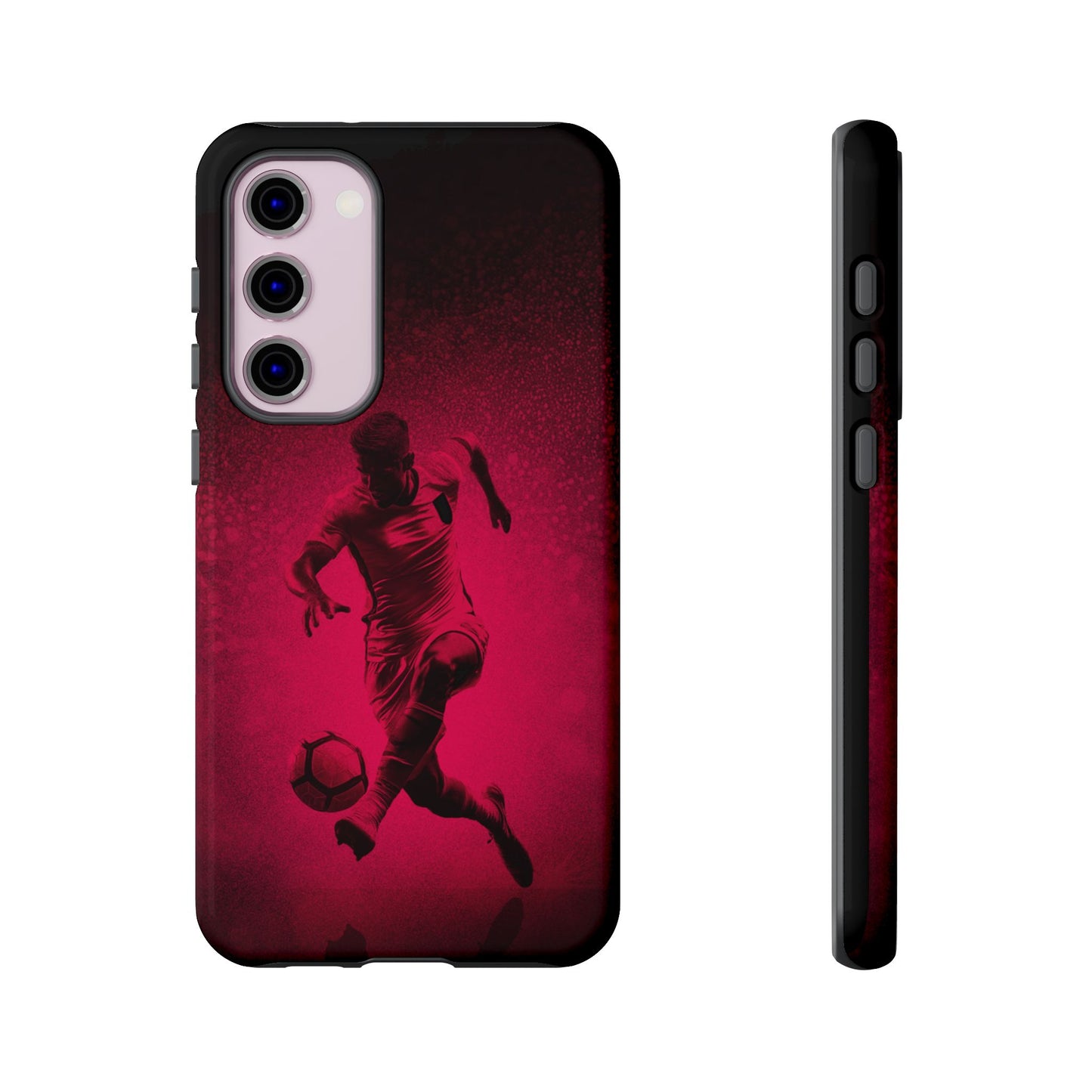 Soccer Tough Cases, Sports Phone Case, Red and Black Design, Protective Cover for Soccer Fans, Soccer Gift Ideas, Soccer Accessories