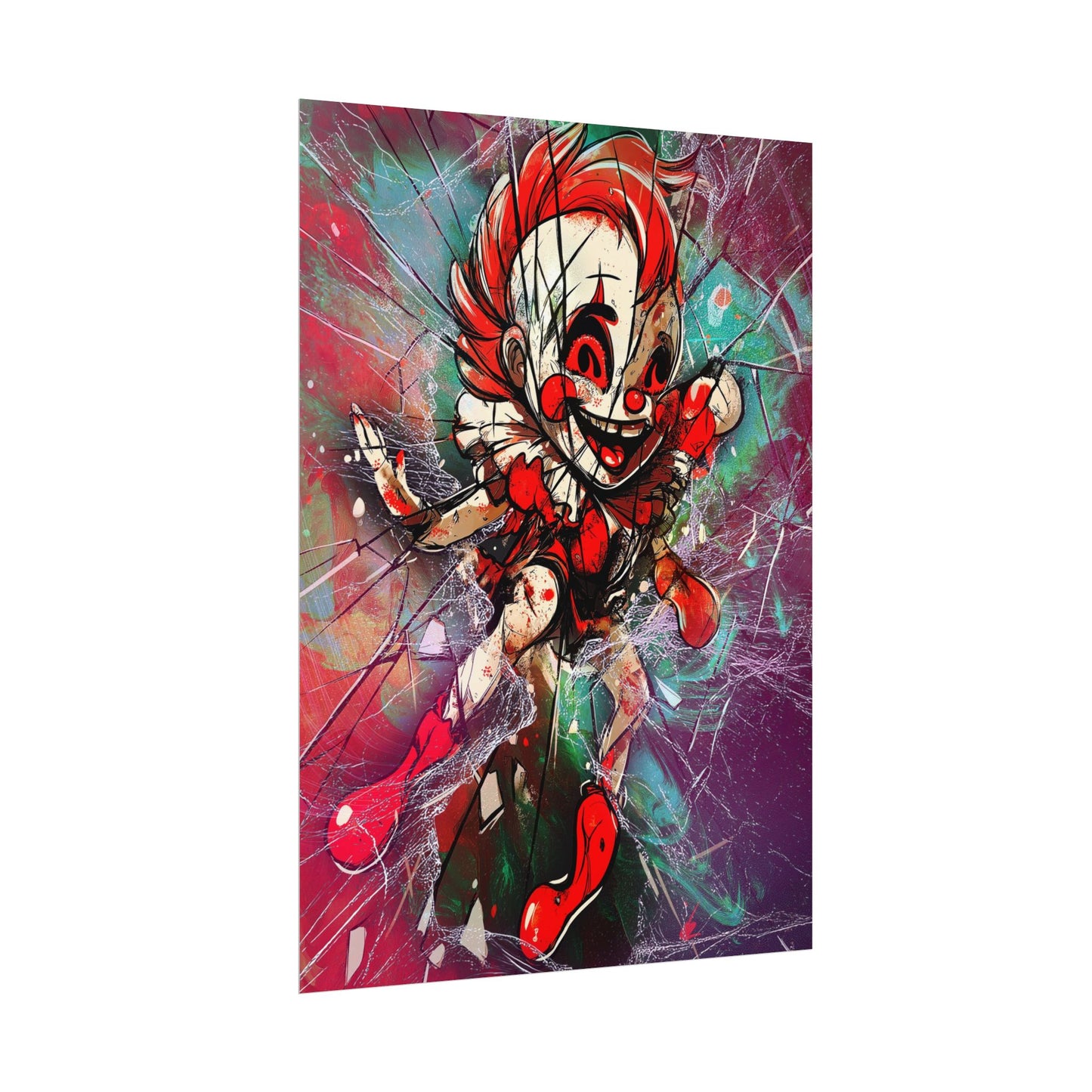 A Vertical Poster Print of - A Clown in the Mirror