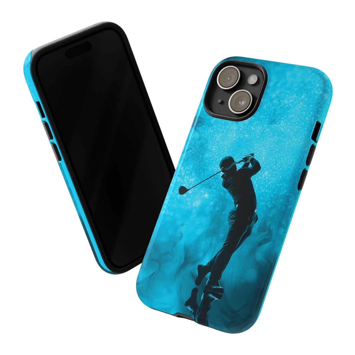 Golfer Phone Case, Tough iPhone, Google, Samsung Phone Cover with Blue Golfer Design, Golf Lover Gift, Sports Phone Case.