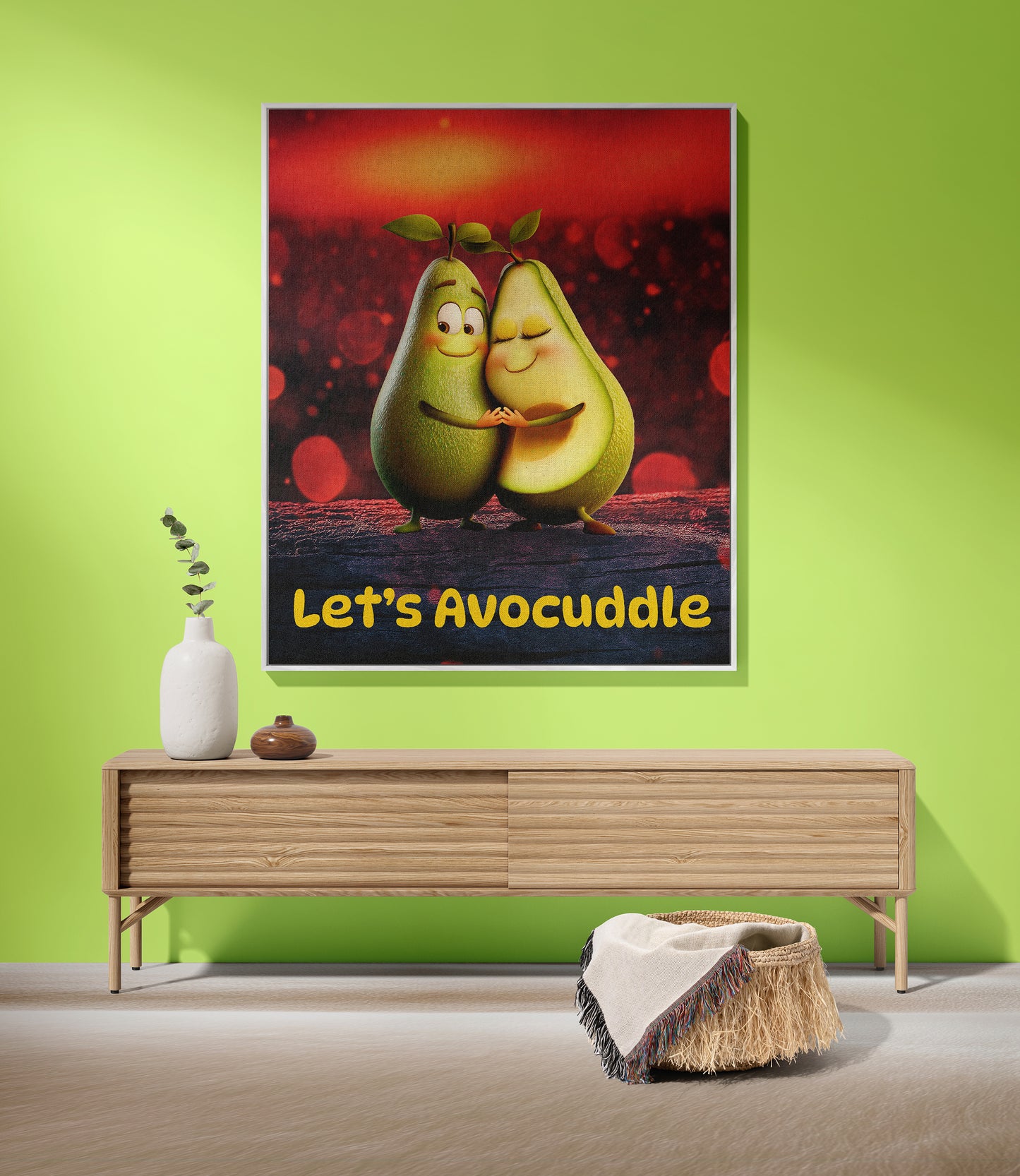 Personalized Avocado Couples Woven Blanket, Let's Avocuddle Gift, Customizable Love Blanket, Wedding Anniversary Throw, Cozy Home Decor,