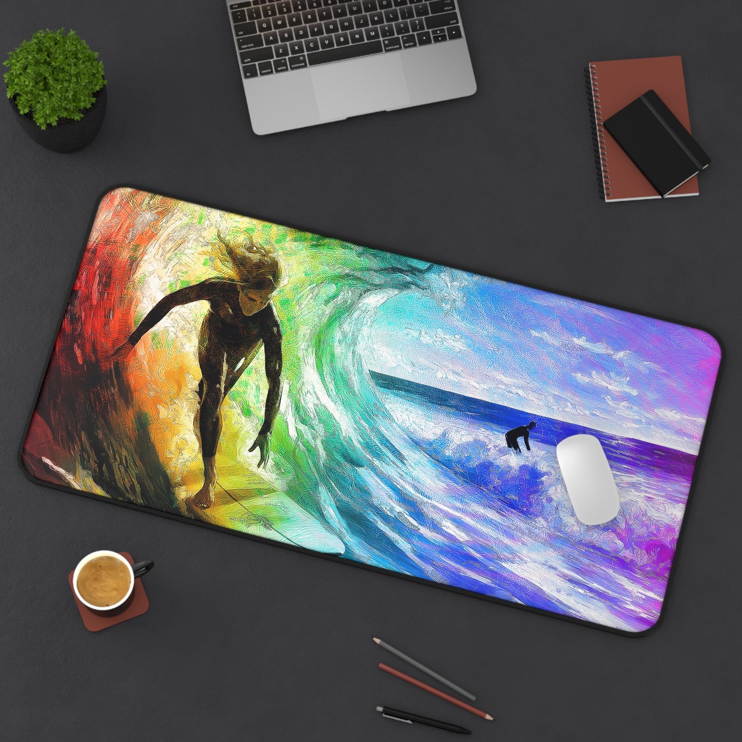Desk Mat - Surfer Girl Design, Gaming / Mouse Pad, Table / Desk Protector, Home Office Decor.
