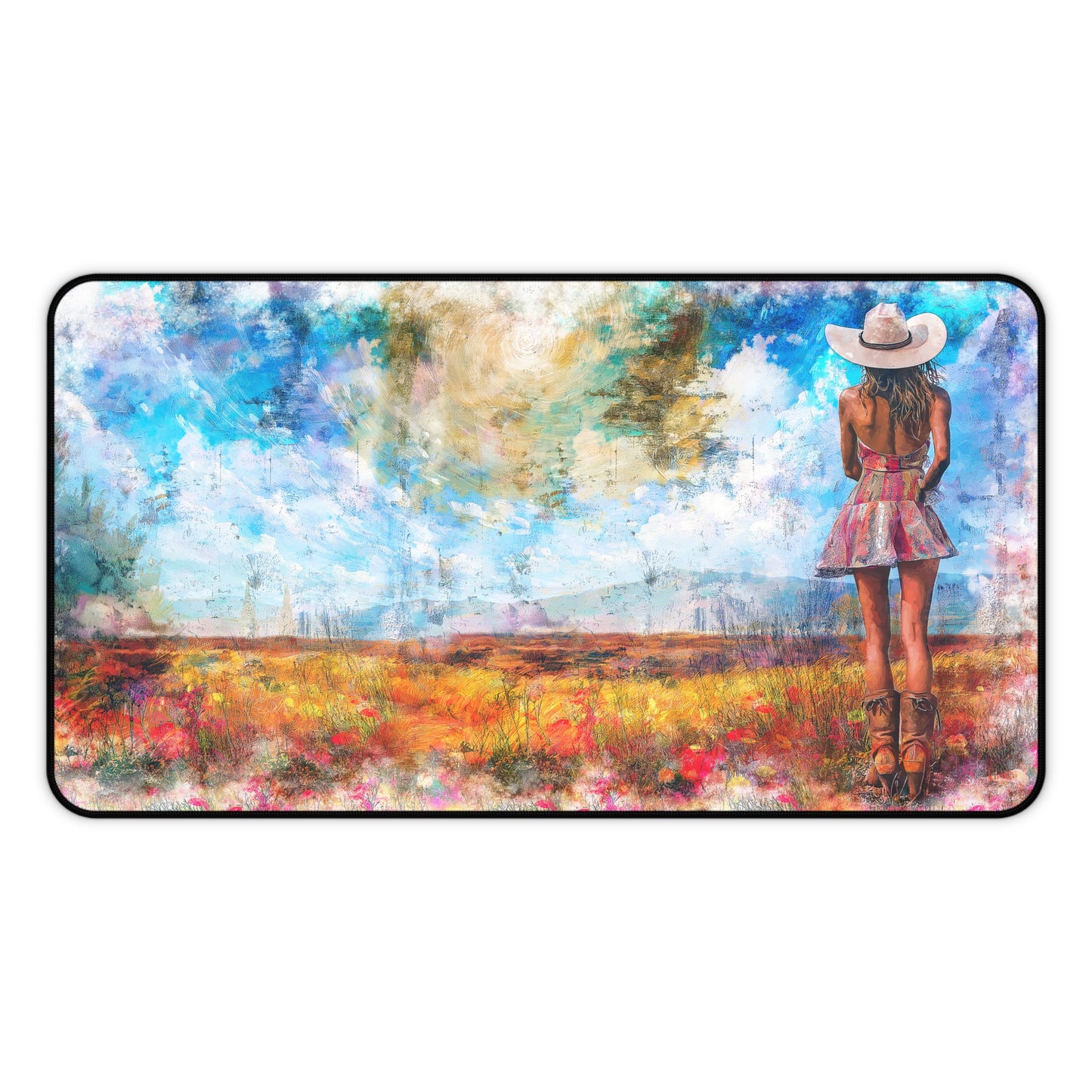 Desk Mat - Country Girl Nature Design - Gaming / Mouse Pad - Desk Decor