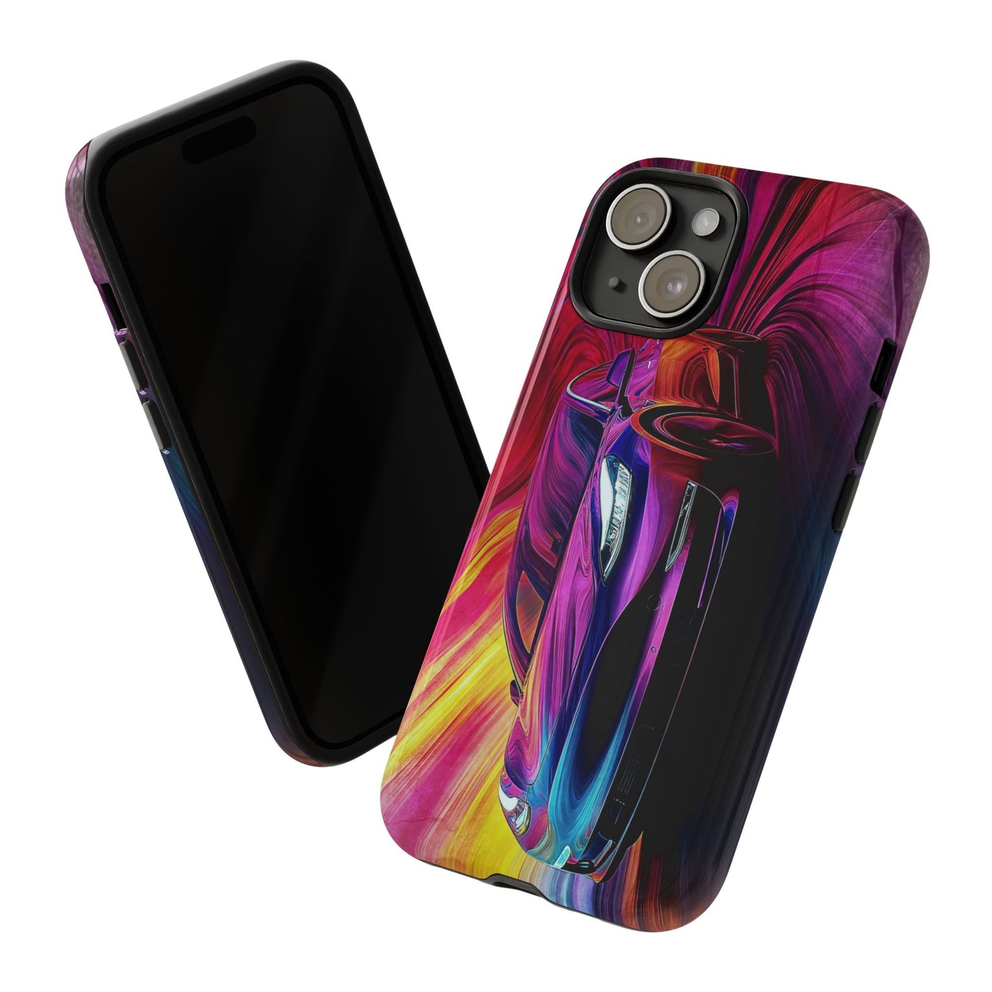 Phone Case, Colorful Car Design, Modern Tough Protective Cover, Stylish Tech Accessories, Vibrant Phone Case, Gift for Car Lovers, Unique