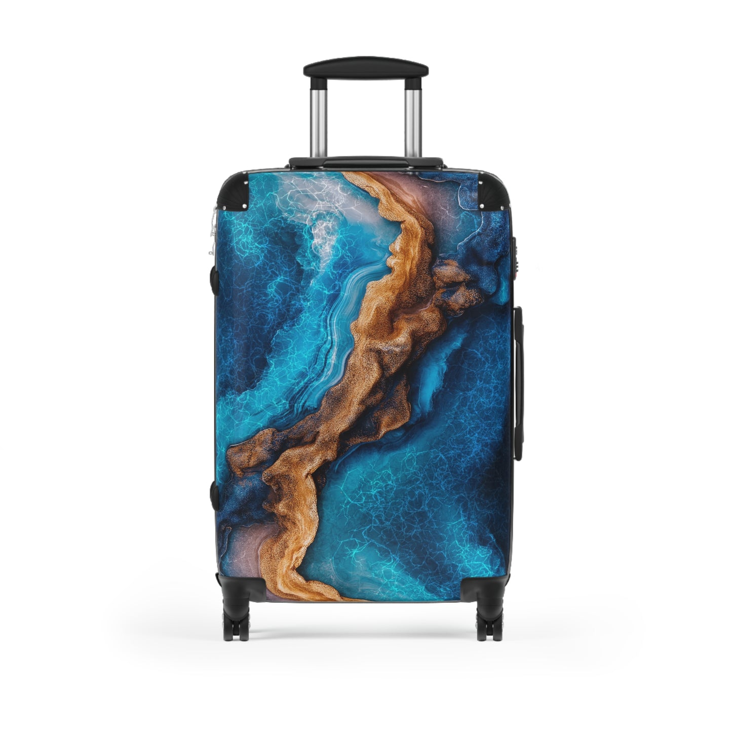 Personalized Marble Sea Suitcase, Travel Bag, Luggage Case, Vacation Gear, Holiday Accessories, Weekend Getaway Essential