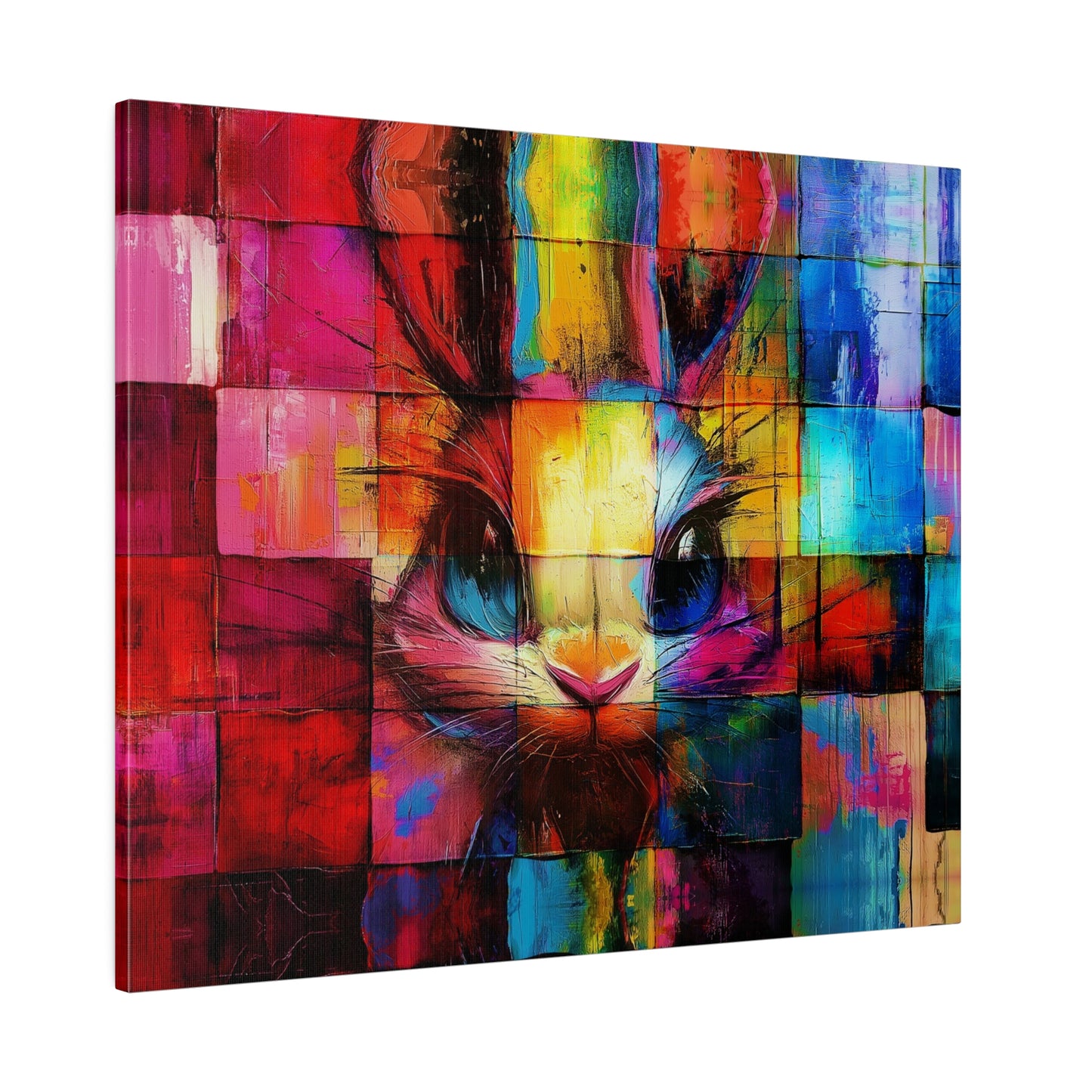 A Horizontal Canvas Print of - An Abstract Bunny Painting.