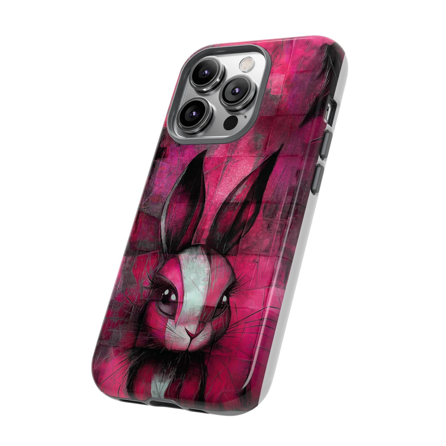 Bunny Phone Case, Cute Rabbit Protective Cover, Pink Bunny Case, Hard Bunny Phone Shell, Bunny Tough Case