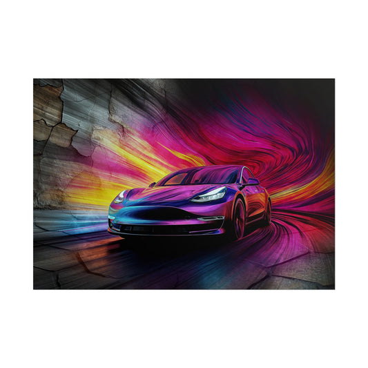 A Horizontal Poster Print of - A Modern Car Speeding Through a Tunnel.