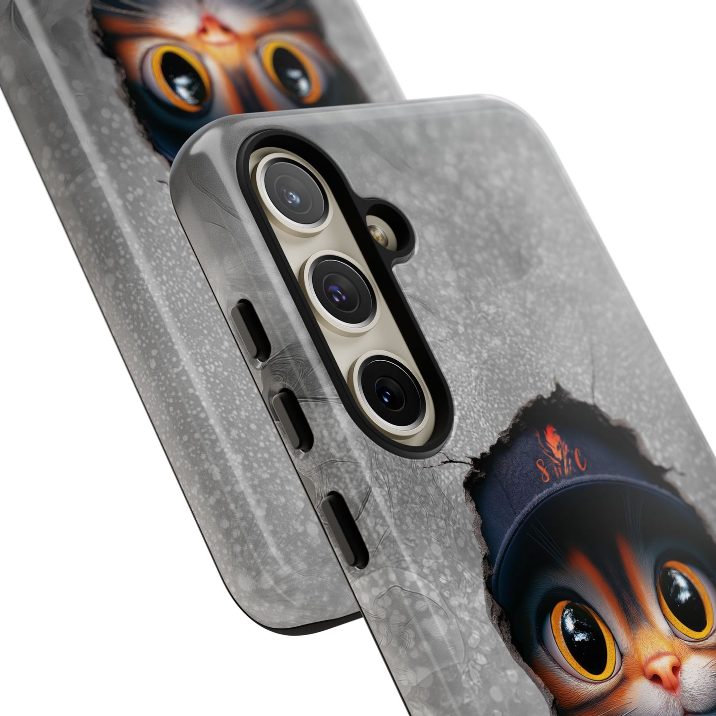 Cat Phone Case, Tough iPhone, Google, Samsung Phone Cover with a Smokey Grey Cat Design, Animal Lover Gift, Cat Phone Case.