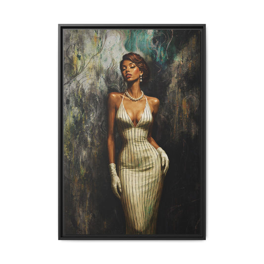 Velvet Era – Timeless Glamour Portrait Framed Canvas Art