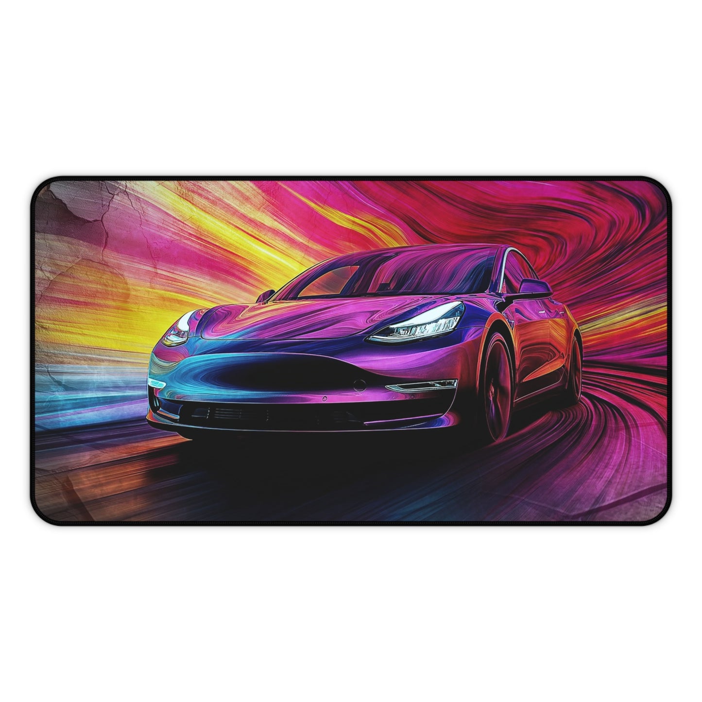 Speeding Car Desk Mat, Office Desk Decor, Mouse Pad Table Protector, Desk Pad for Home Office, Gift for Car Enthusiasts.