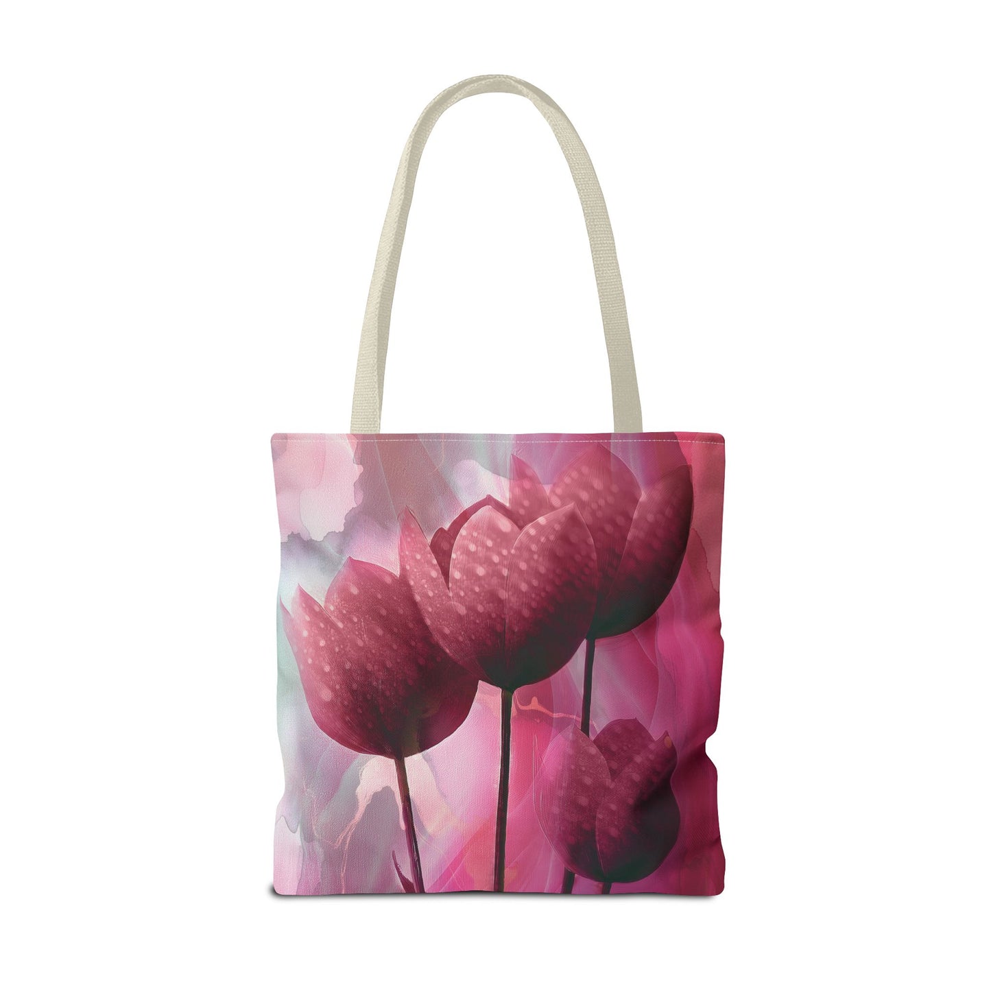 Floral Tote Bag - Spring Blossoms Reusable Tote, Garden Flower Market Tote, Botanical Shoulder Bag, Shopping Bag Gift, Canvas Eco-Friendly