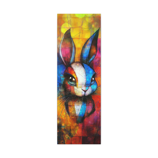 A Vertical Canvas Print of - An Abstract Bunny Painting. Wall Art Canvas Design, Home Decor.