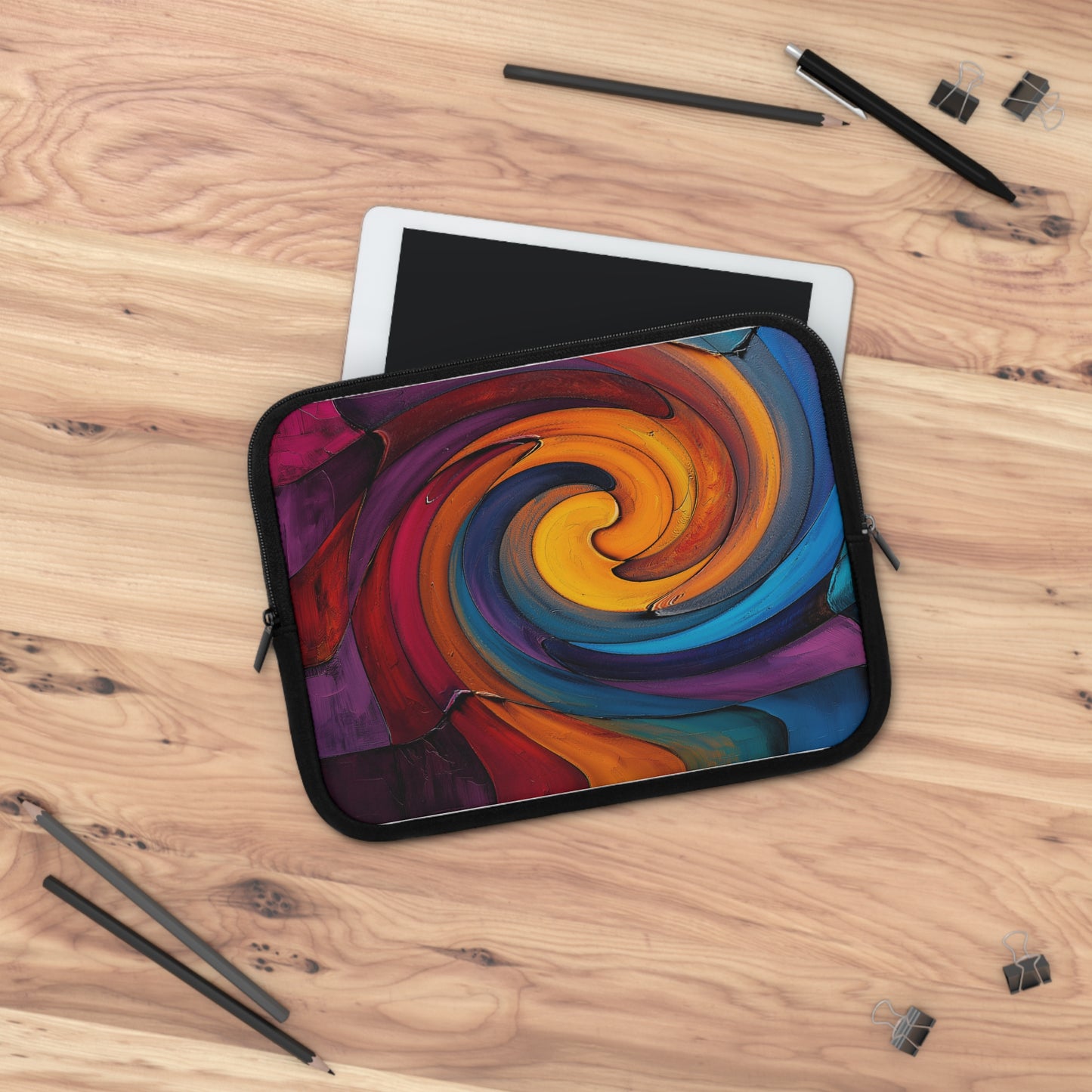 Colorful Wave Laptop Sleeve - Protective Case for MacBook, Waterproof Cover, Tech Accessories, Gift for Student, Study Supplies