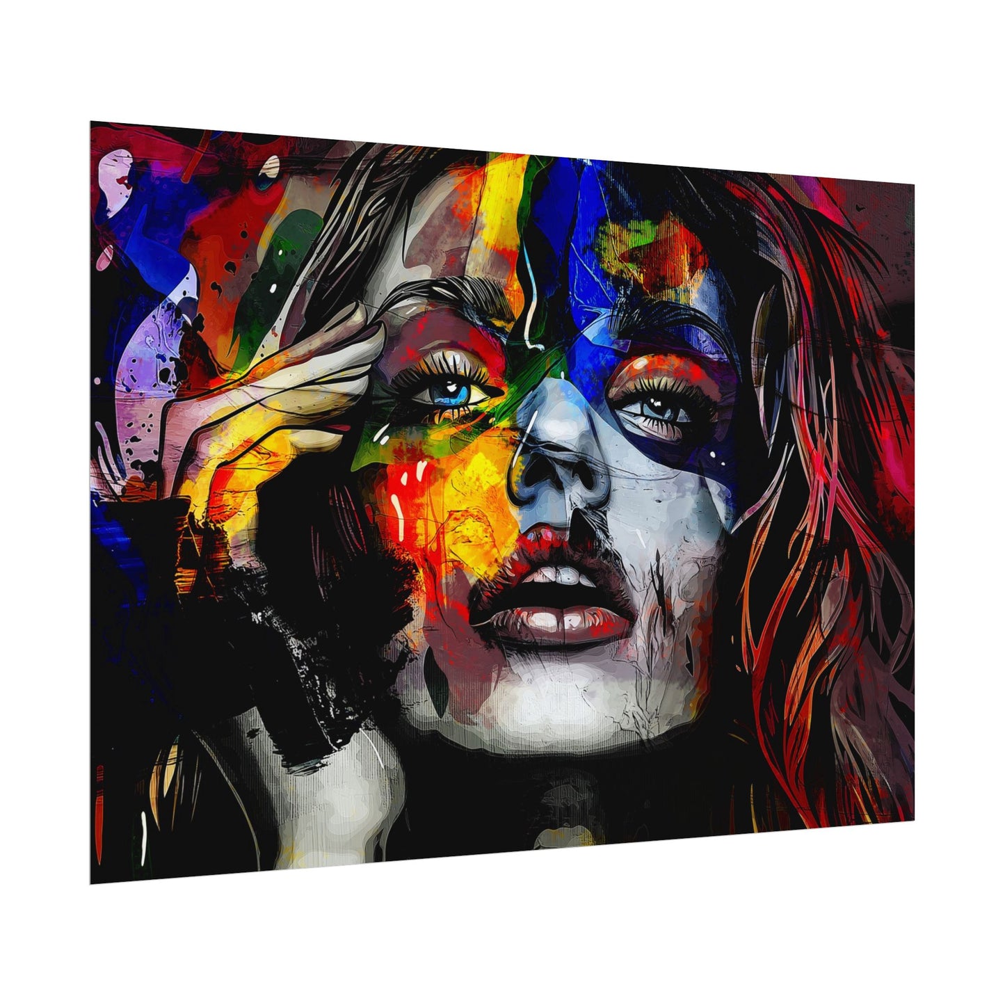 A Horizontal Poster Print of - Abstract Female Portrait