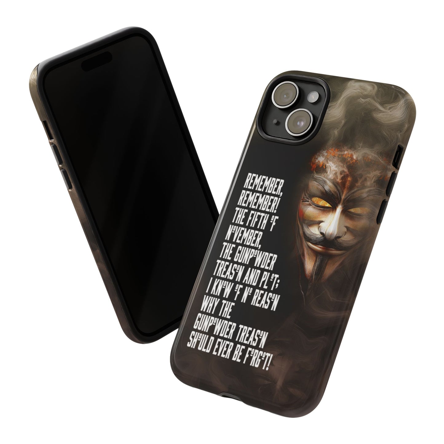 Phone Case, Guy Fawkes 5th of November Bonfire Night Design, Tough Cases, Protective Cover, Anti-Scratch Guard, Shockproof Shell, Slim Fit