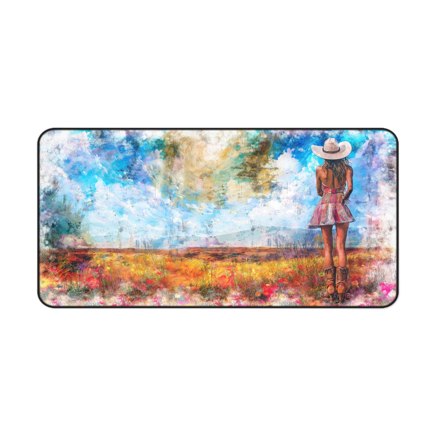 Desk Mat - Country Girl Nature Design - Gaming / Mouse Pad - Desk Decor