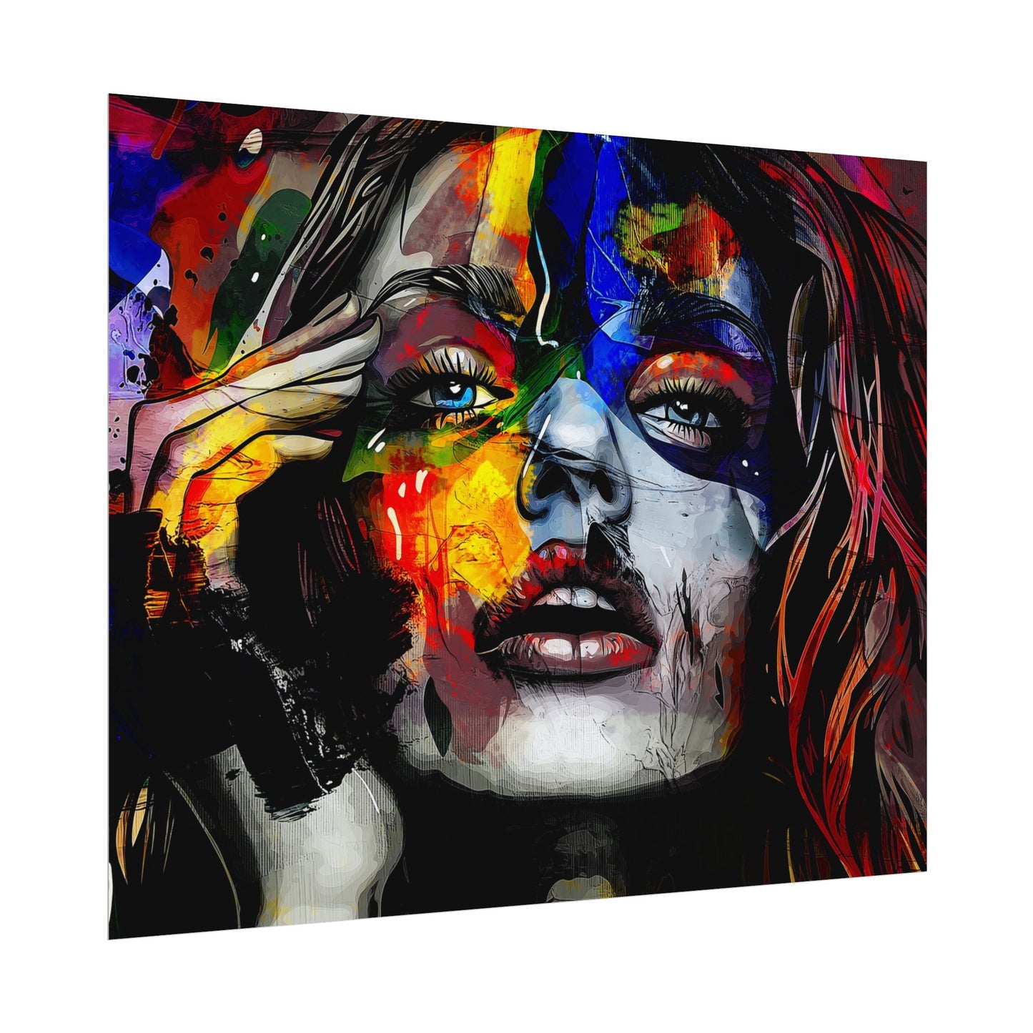 A Horizontal Poster Print of - Abstract Female Portrait