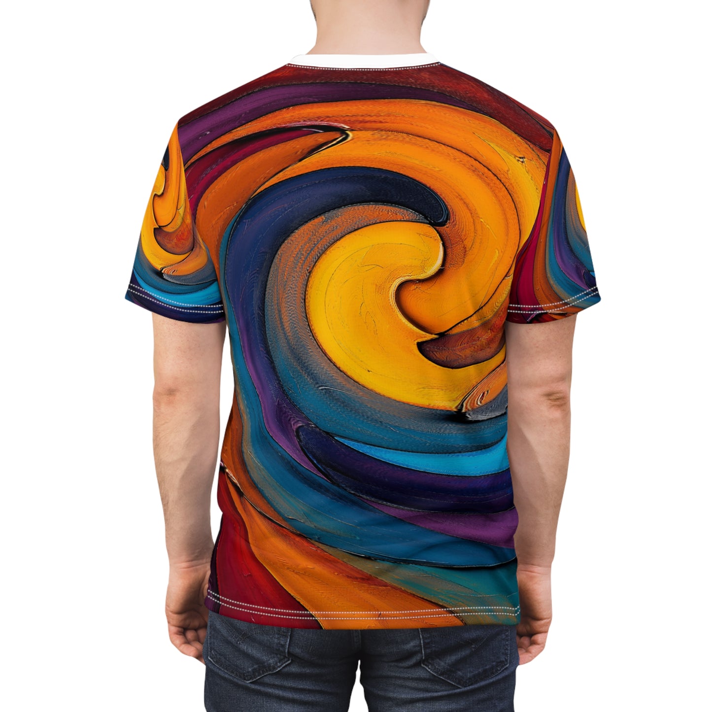 Colorful Waves Unisex Tee, Graphic T-shirt, Rainbow Pattern Shirt, Fun Tee for All Ages, Summer Beach Waves Top