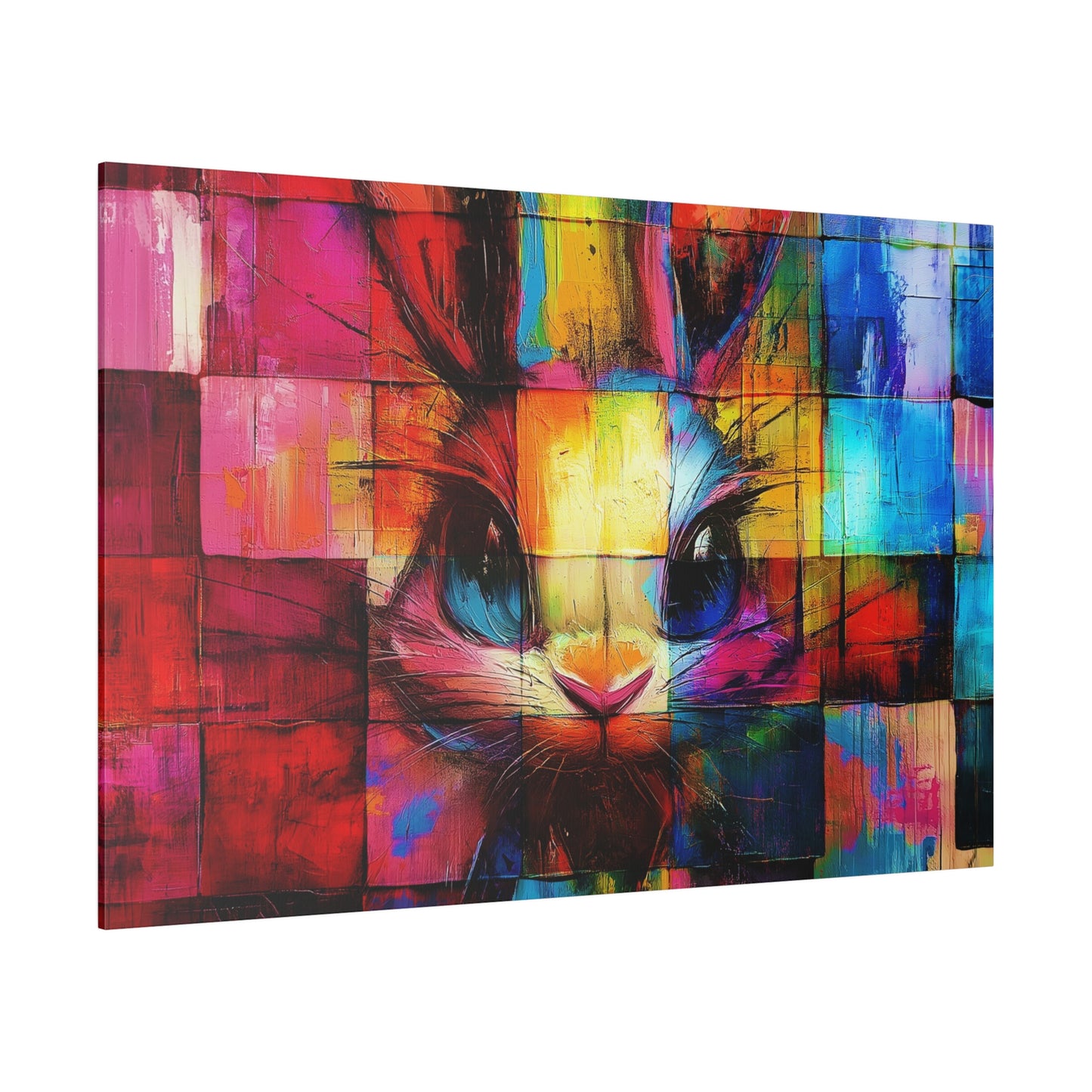 A Horizontal Canvas Print of - An Abstract Bunny Painting.