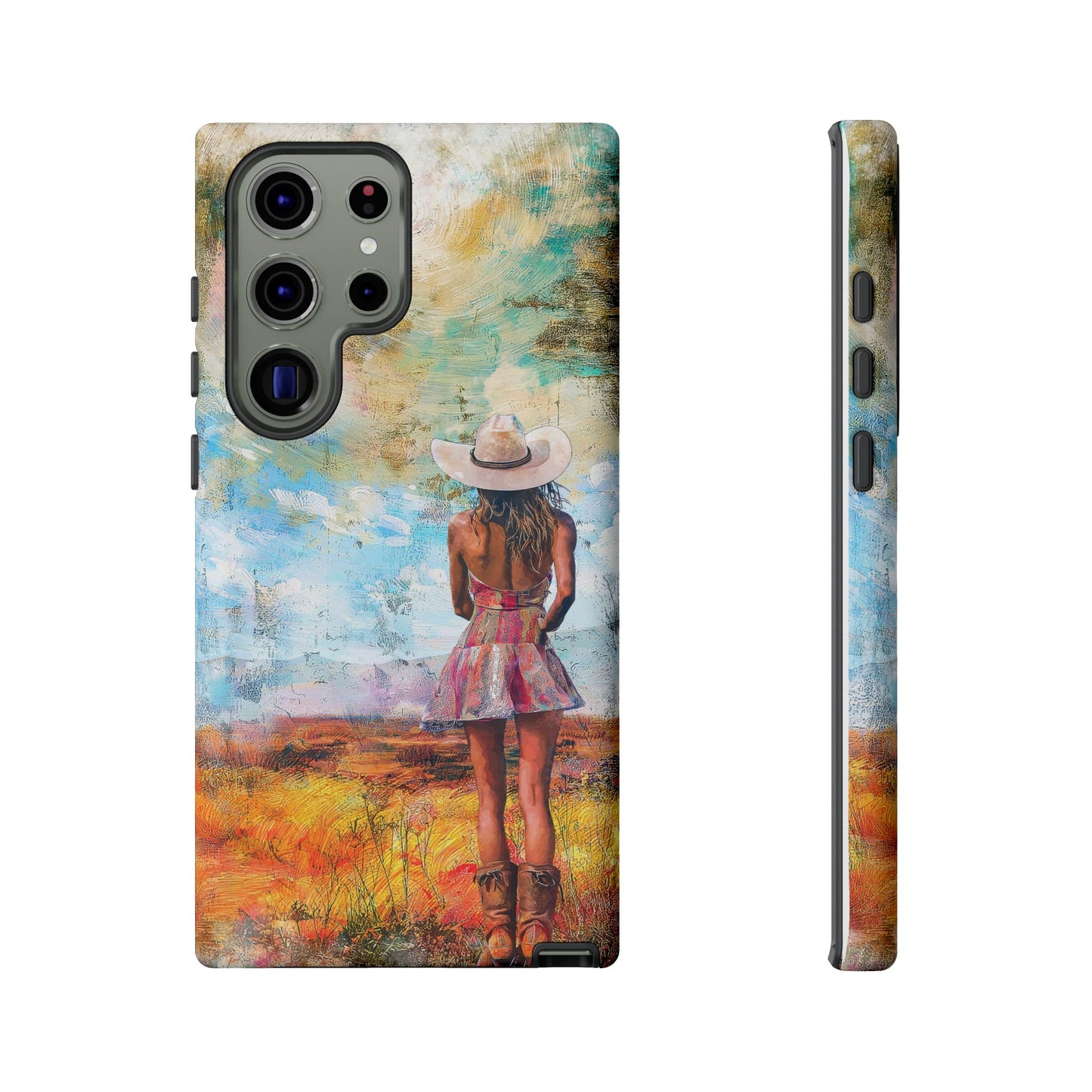 iPhone, Google, Samsung Tough Phone Case - Country Girl in Nature, Protective Strong Phone Cover.