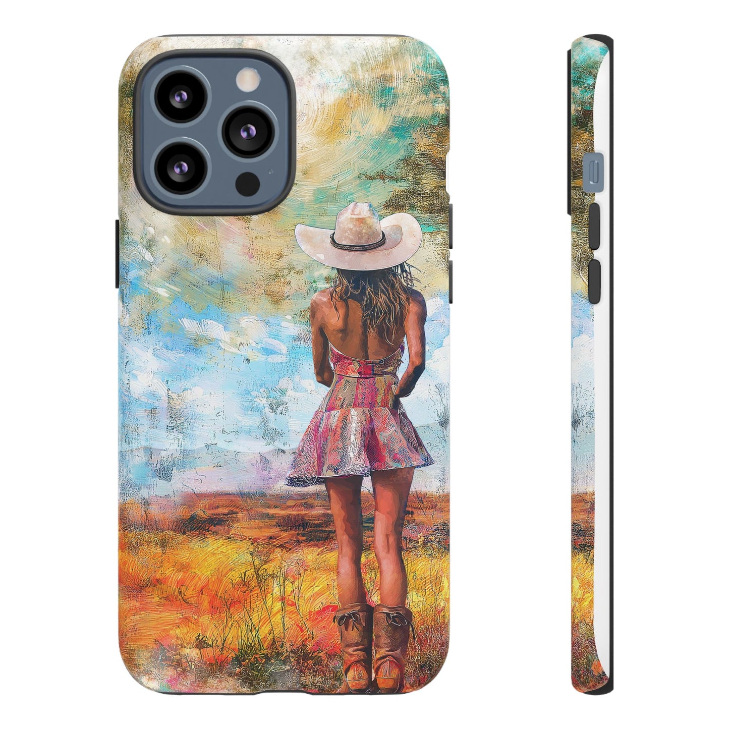 iPhone, Google, Samsung Tough Phone Case - Country Girl in Nature, Protective Strong Phone Cover.