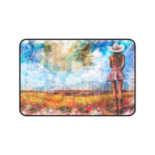 Desk Mat - Country Girl Nature Design - Gaming / Mouse Pad - Desk Decor