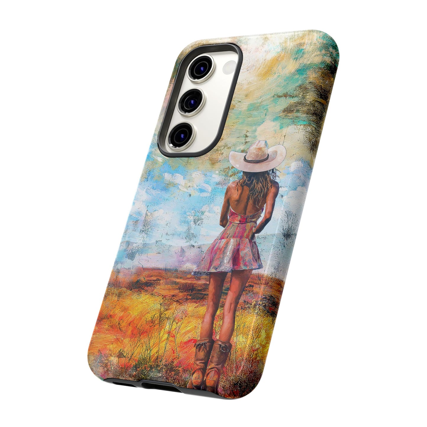 iPhone, Google, Samsung Tough Phone Case - Country Girl in Nature, Protective Strong Phone Cover.