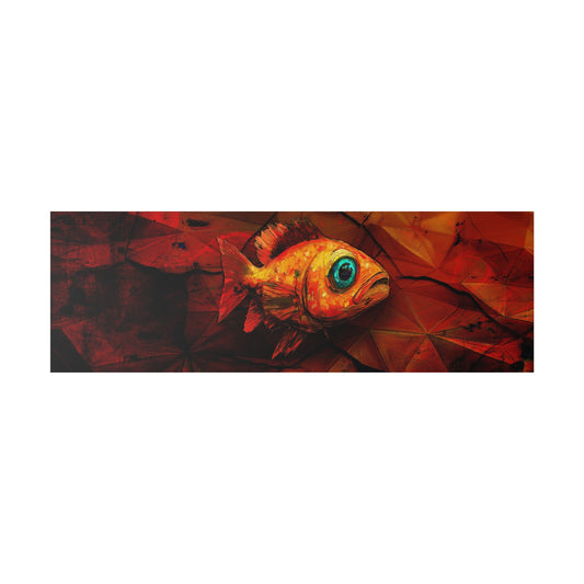 A Horizontal Canvas Print of - An Abstract Fish Painting.