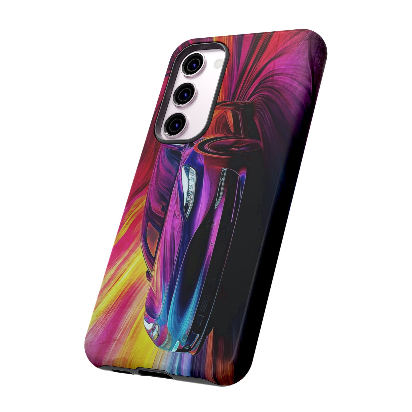 Phone Case, Colorful Car Design, Modern Tough Protective Cover, Stylish Tech Accessories, Vibrant Phone Case, Gift for Car Lovers, Unique