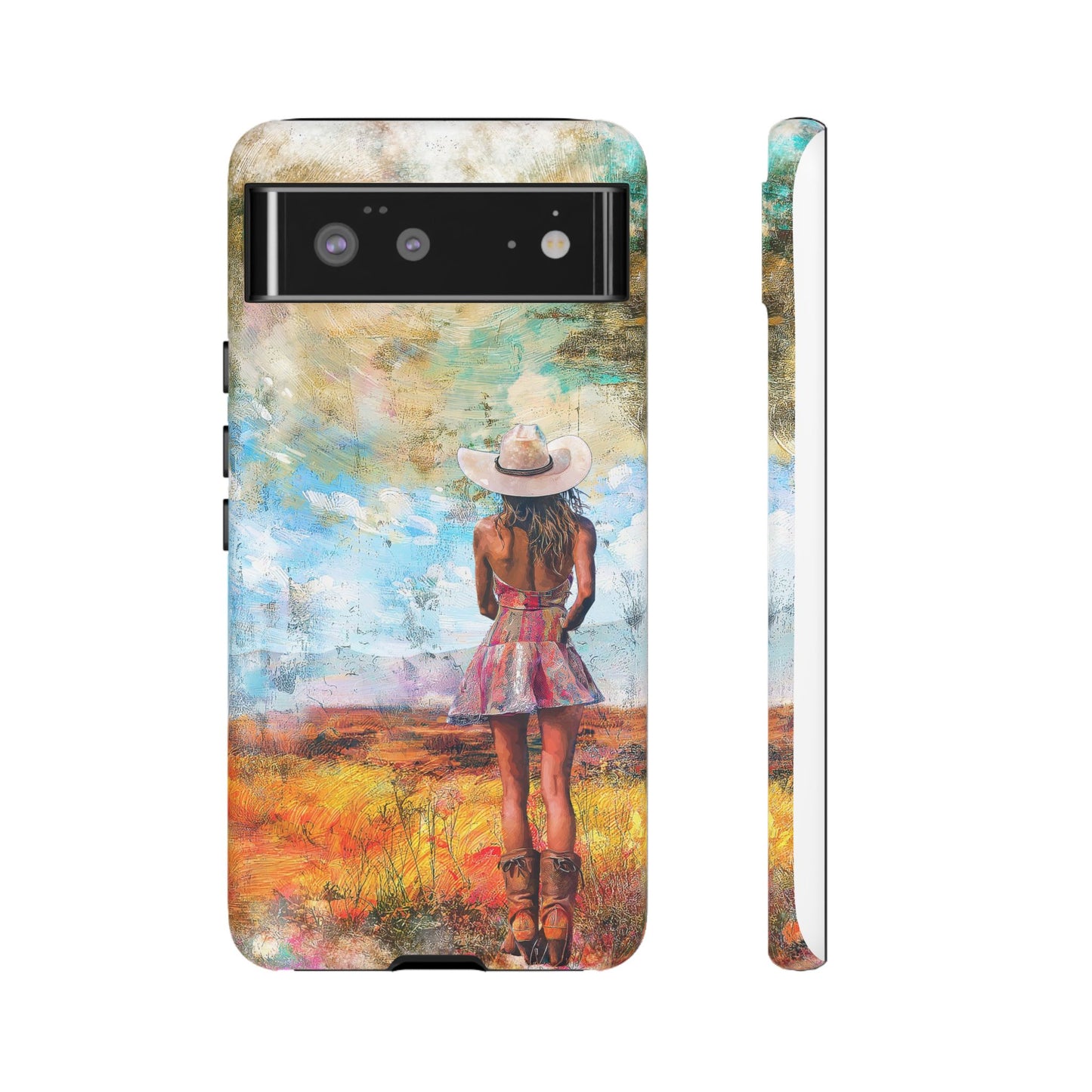 iPhone, Google, Samsung Tough Phone Case - Country Girl in Nature, Protective Strong Phone Cover.