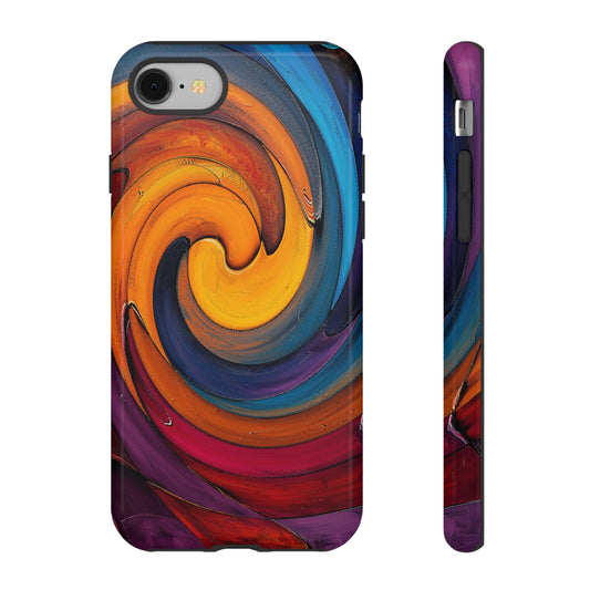 Colorful Waves Tough Phone Case, Durable Protective Cover, Abstract Ocean Design, Unique Gift for Him/Her, Phone Accessories