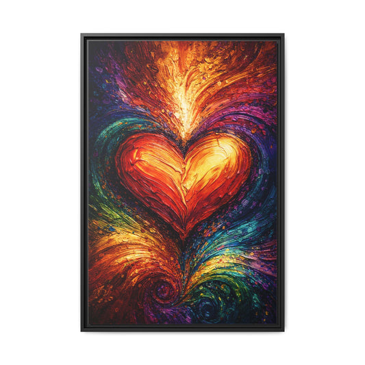 Framed Matte Canvas - Radiant Love, Abstract Wall Art