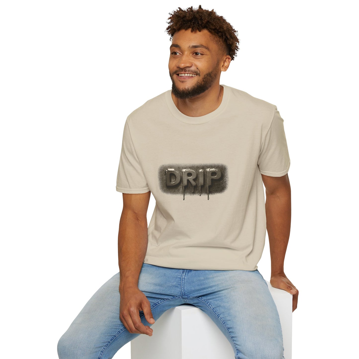 DRIP Unisex Softstyle T-Shirt, Trendy Hipster Shirt, Cool Graphic Tee, Urban Streetwear Top, Gift for Fashionable Friend