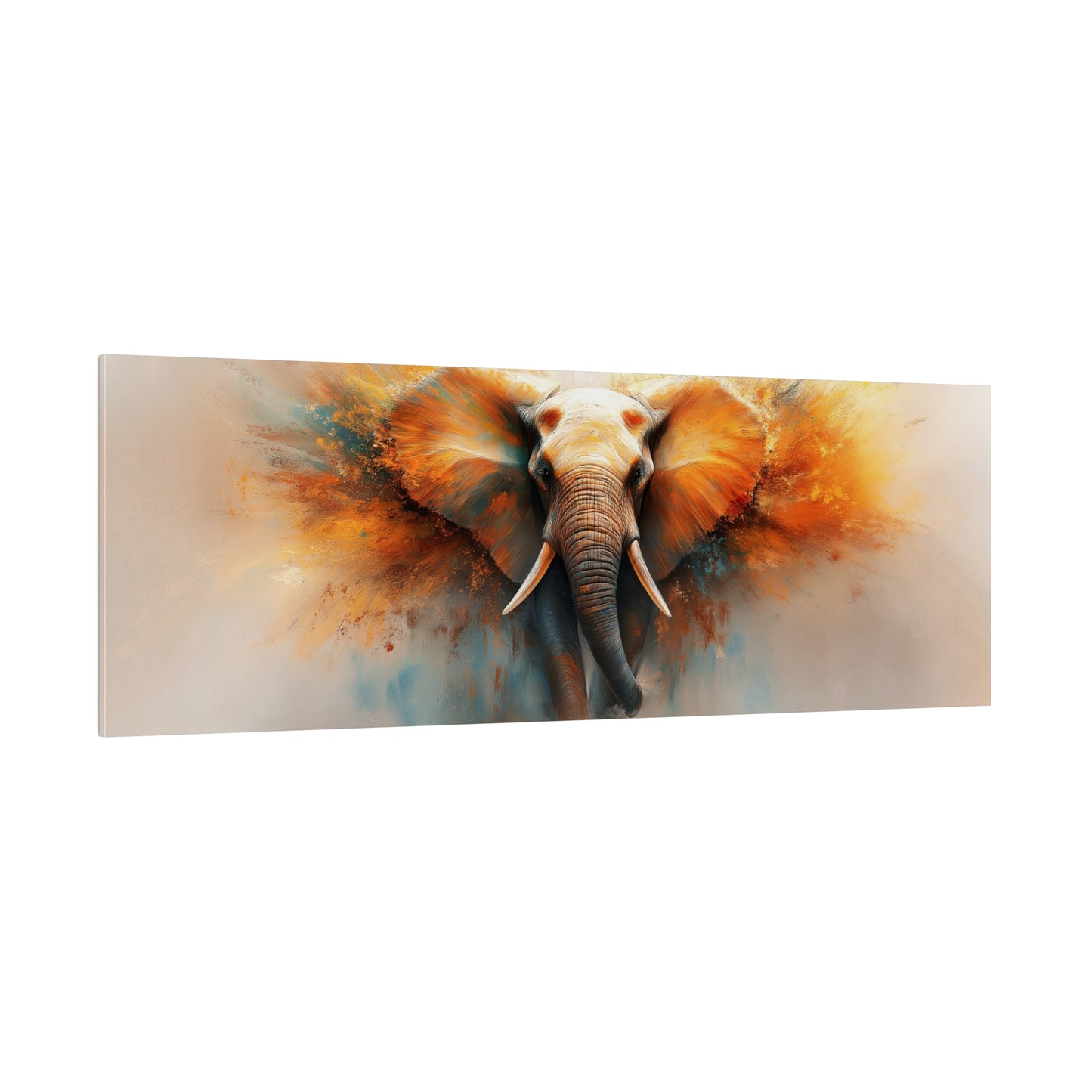 A Horizontal Canvas Print of - An Abstract Elephant Running.