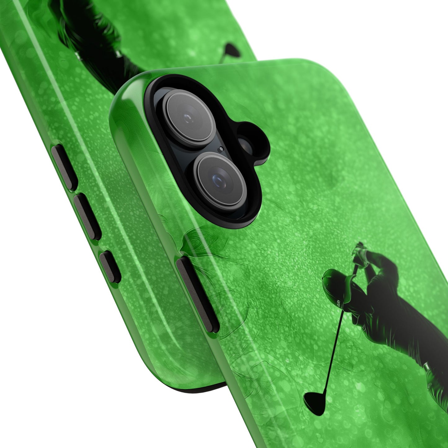 Golfer Phone Case, Tough iPhone, Google, Samsung Phone Cover with Green Golfer Design, Golf Lover Gift, Sports Phone Case.