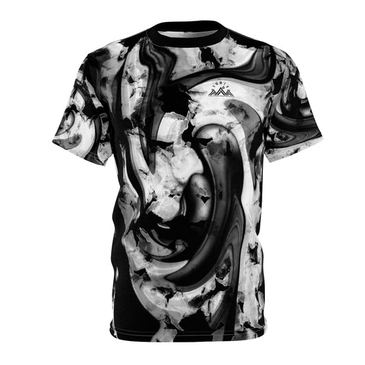 Artistic Black and White Unisex Tee, Stylish Monochrome T-shirt, Abstract Graphic Top, Modern Minimalist Shirt, Fashionable Gender Neutral