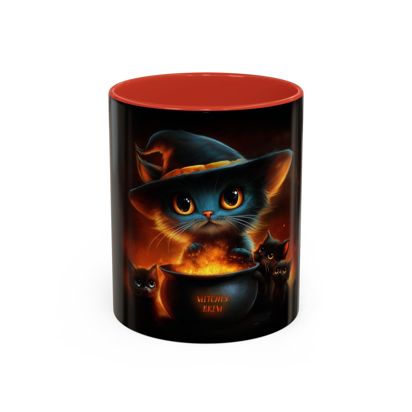 Mug - Cute Halloween Cat and Kittens Preparing the witches brew.