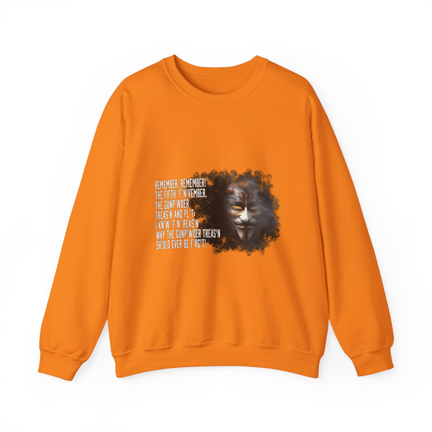 Guy Fawkes Night Crewneck Sweatshirt, Bonfire Night Pullover, November 5th Jumper, Unisex Heavy Blend Sweater