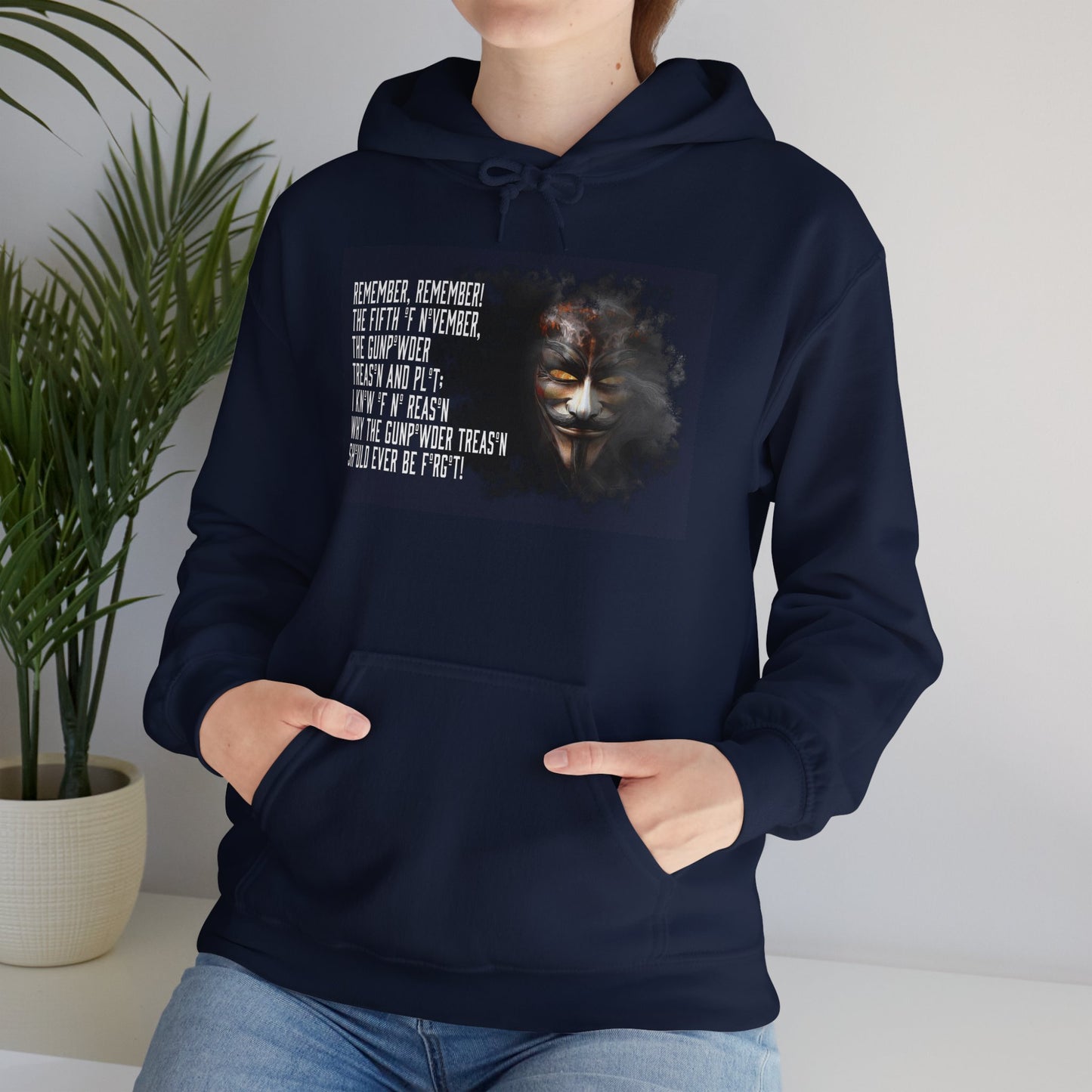 Guy Fawkes Hoodie, 5th of November Bonfire Night Sweatshirt, Unisex Pullover, V for Vendetta Movie Fan Apparel, Revolutionary Rebellion